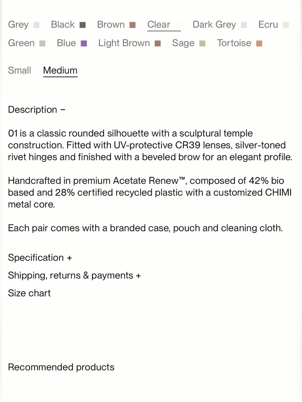 CHIMI 01 CORE SUNGLASSES - Clear